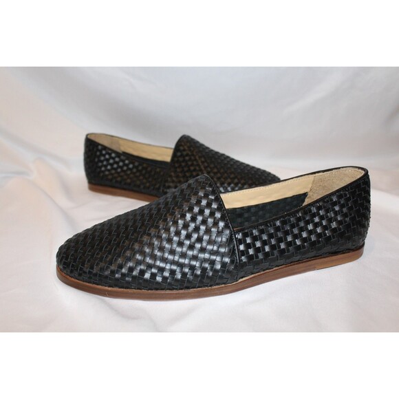 NISOLO MEN\'S ALEJANDRO WOVEN LEATHER SLIP‎ ON SHOES BLACK NIB $190 main image 6